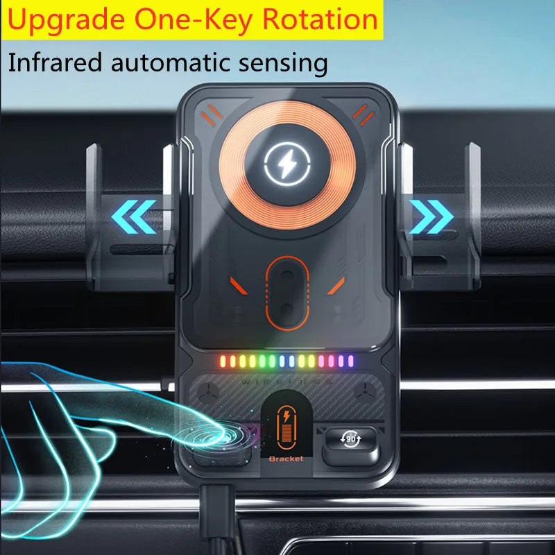 Electric Car Phone Mount 15W Wireless