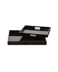 Black Lacquer Wood Trays - Set of 2