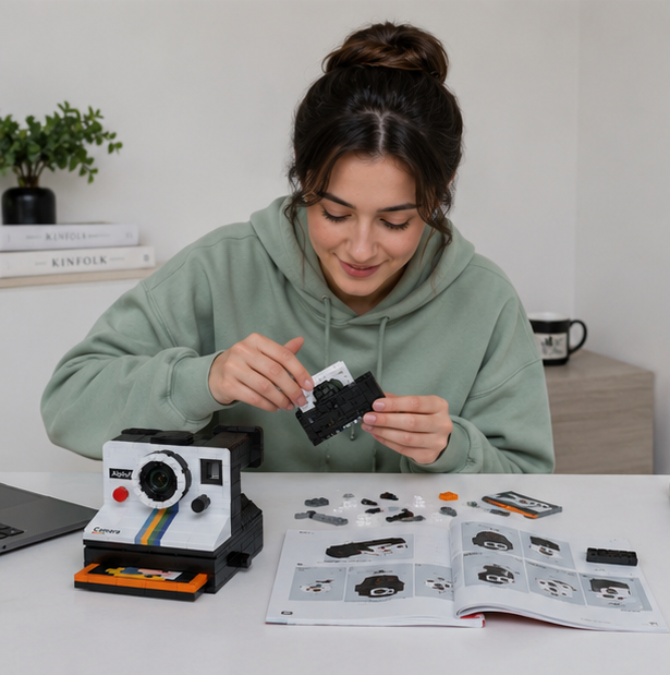 Vintage Camera Building Block Set - Retro Photography Model Toy for Creative Assembly Educational Fun and Display Decor