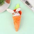 Adorable Bunny in Carrot Plush Keychain – Cute Anime-Inspired Stuffed Doll Gift