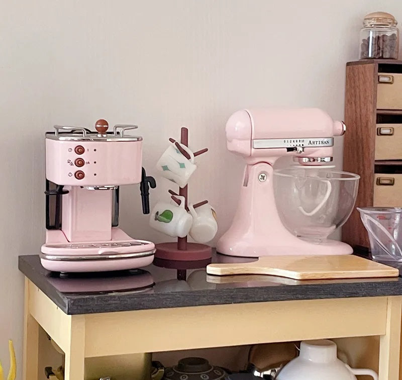 Miniature Metal Stand Mixer – 1:6 Scale Dollhouse Kitchen Blender for OB11 BJD
