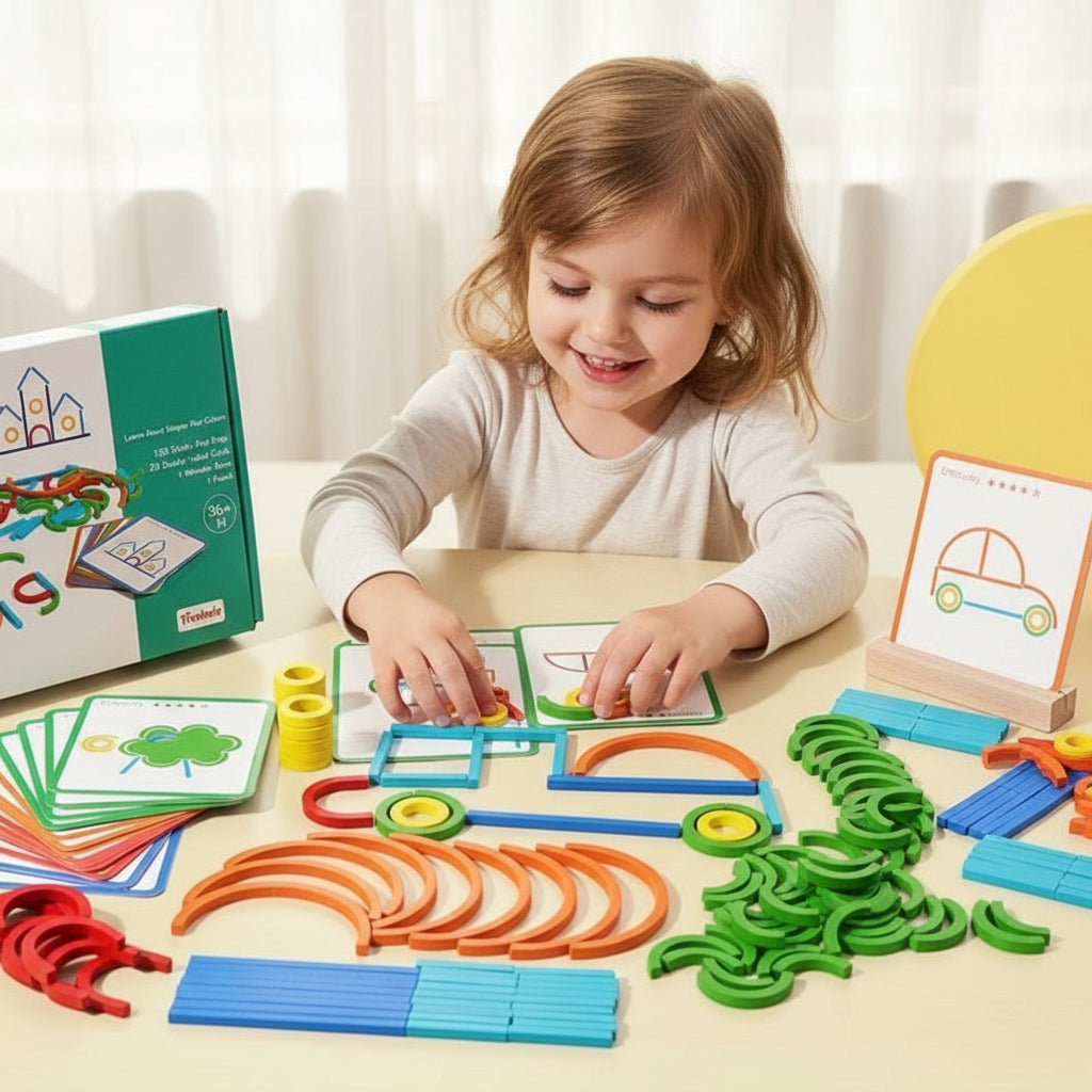 Creative Educational Building Sticks – Toddler Learning Toys for Fine Motor Skills, Color Recognition & Shape Creation