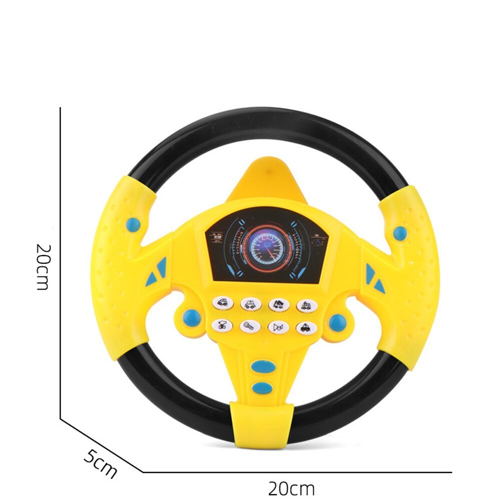 Children Steering Wheel Toy - Educational Sounding Toy Interactive Driving Wheel with Music