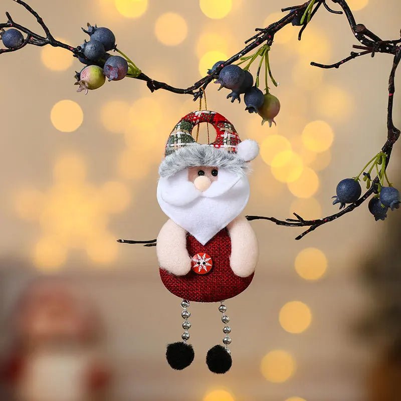 Christmas Cartoon Plush Doll Hanging Ornaments – Adorable Santa Claus, Snowman, Reindeer, Bear, and Tree Ornaments for a Joyful Holiday Touch