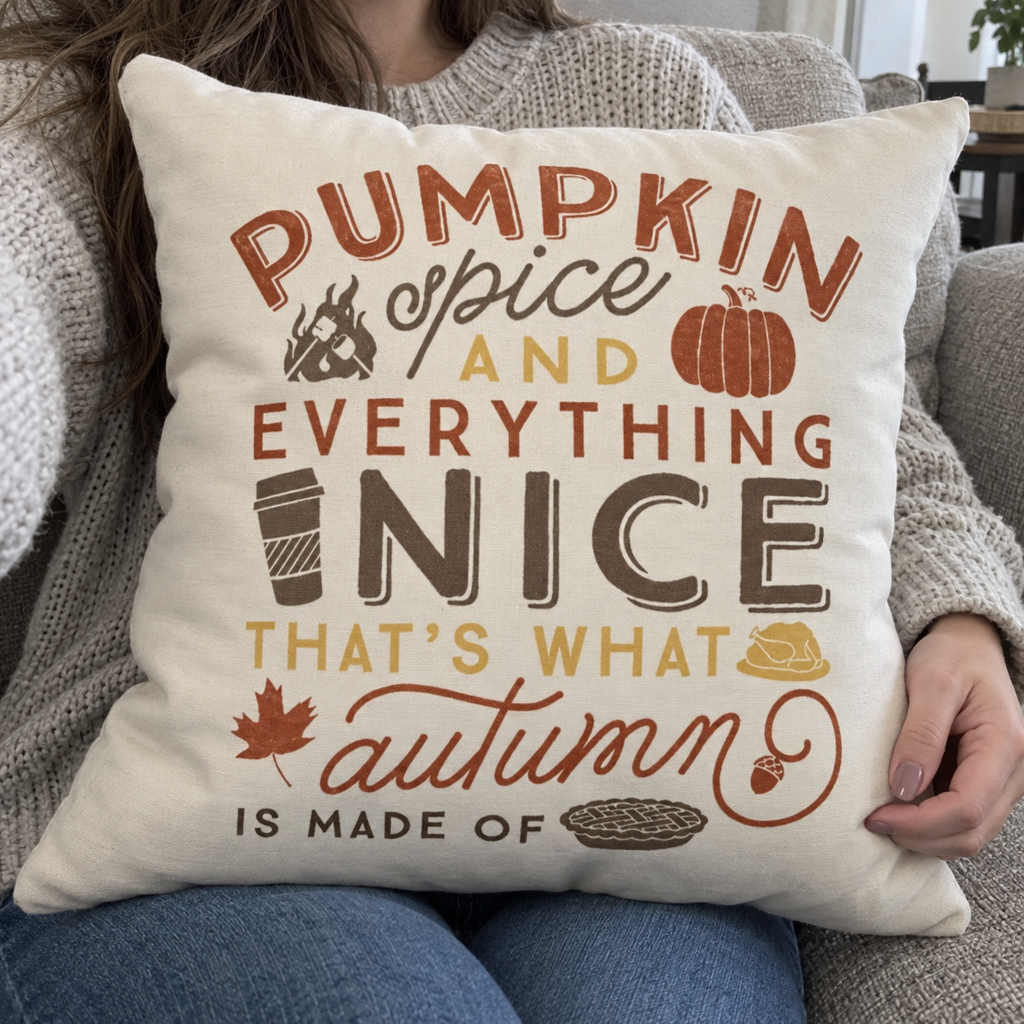 Pumpkin Spice Fall Halloween Pillow Cases