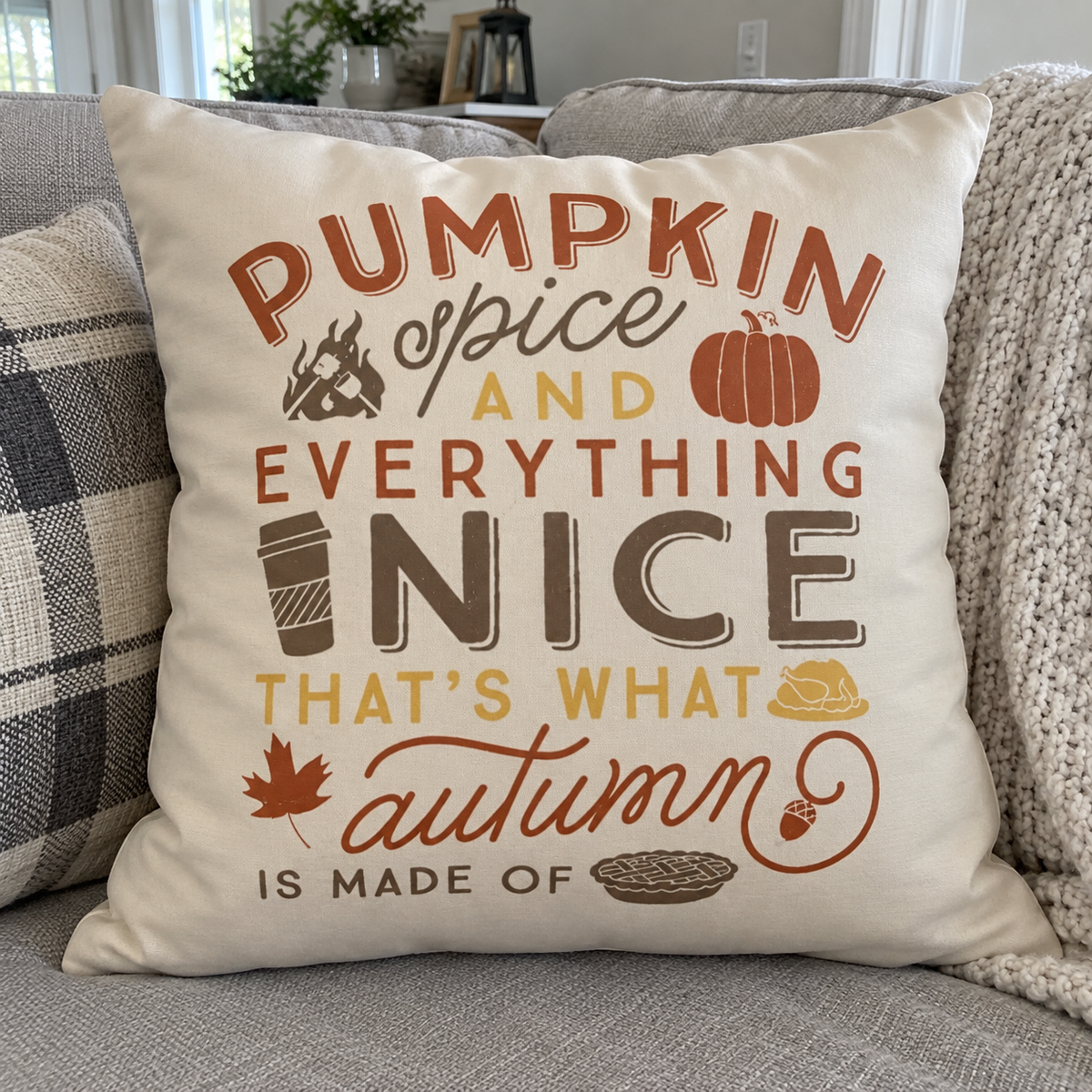 Pumpkin Spice Fall Halloween Pillow Cases
