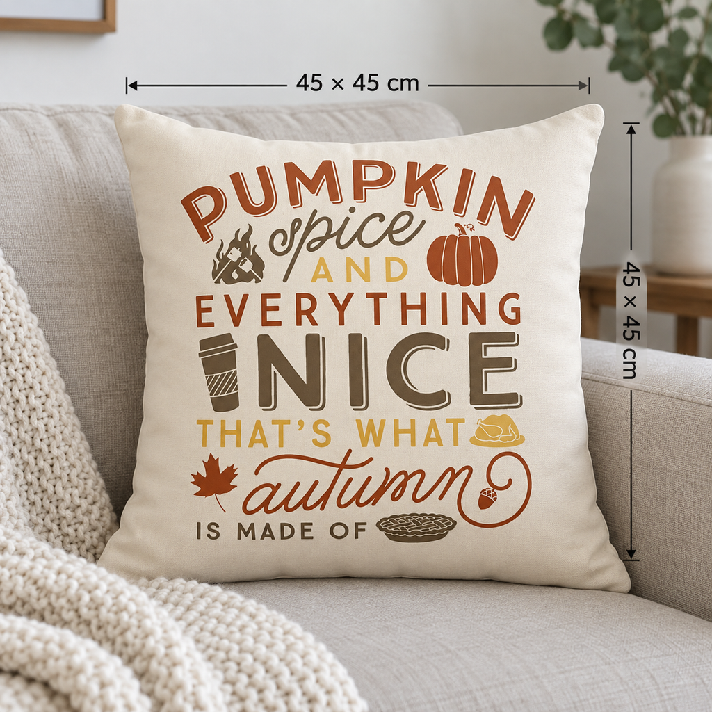 Pumpkin Spice Fall Halloween Pillow Cases