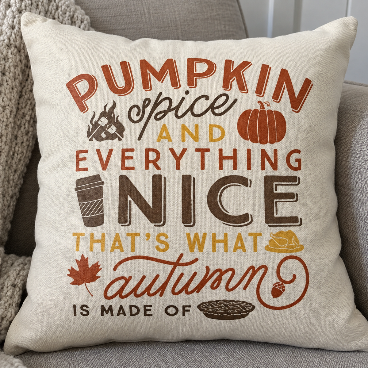 Pumpkin Spice Fall Halloween Pillow Cases