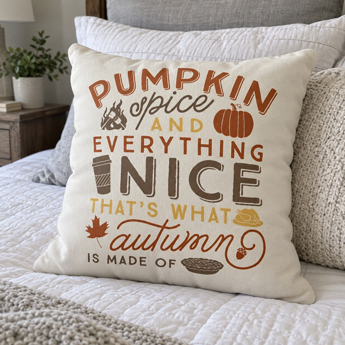 Pumpkin Spice Fall Halloween Pillow Cases