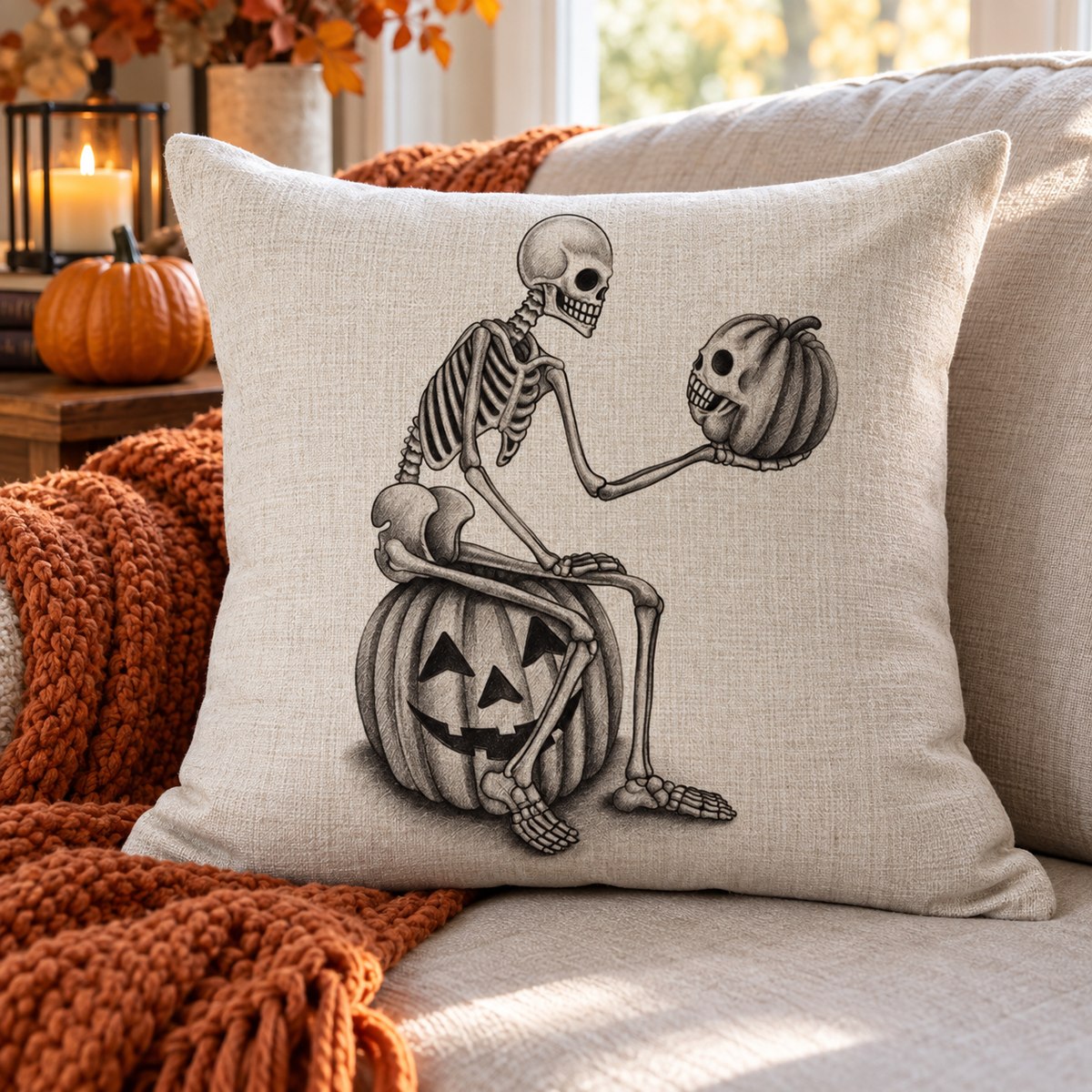 Skeleton Halloween Pillow Cases