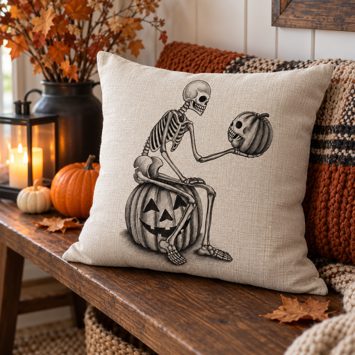 Skeleton Halloween Pillow Cases