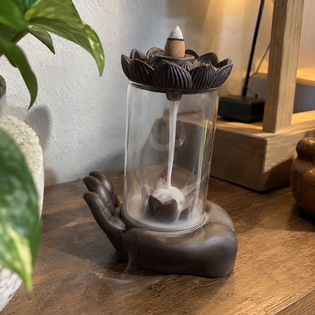 Gothic Skull Ceramic Incense Fountain
