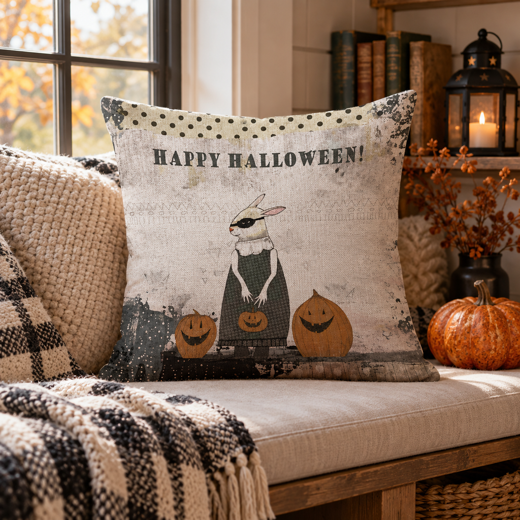 Cotton Comfy Pumpkin Printed Halloween Pillow Cases