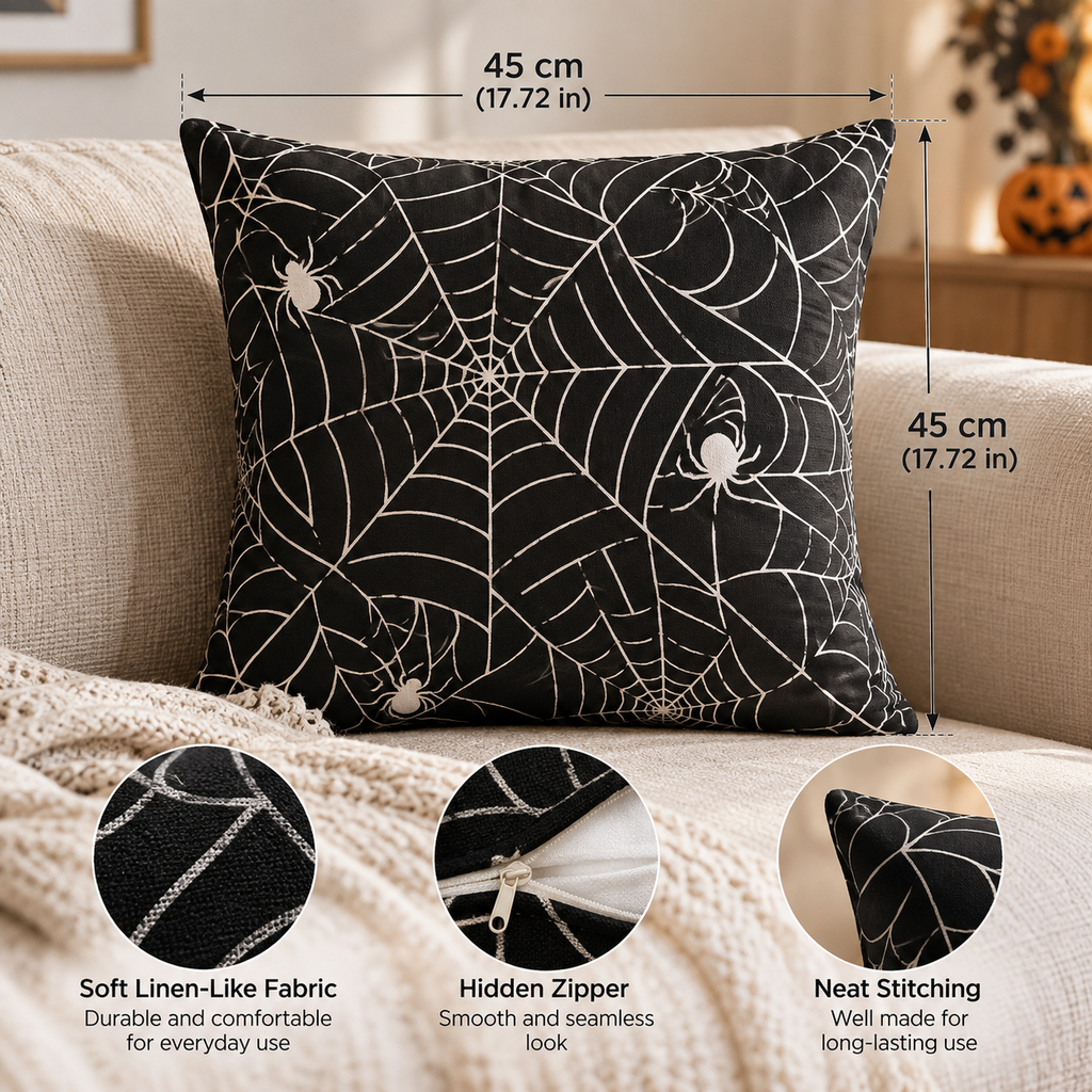Black and White Halloween Pillow Cases