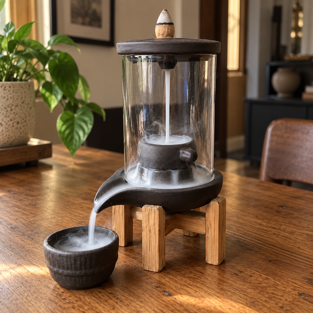 Gothic Skull Ceramic Incense Fountain