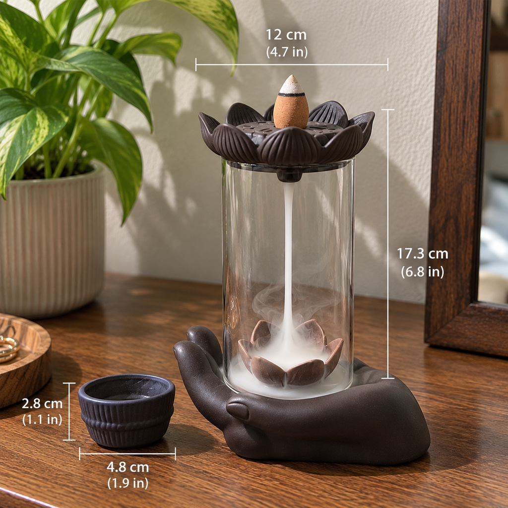 Gothic Skull Ceramic Incense Fountain