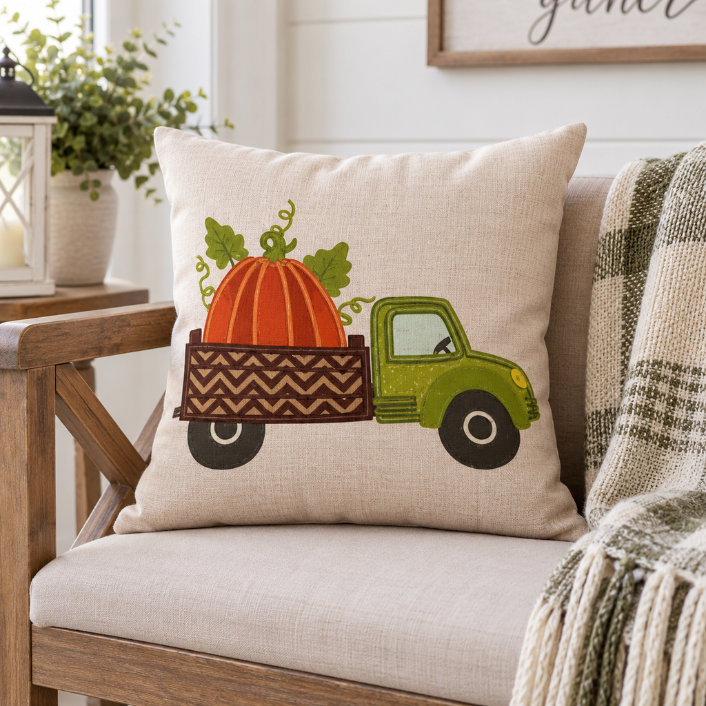 Pumpkin Truck Halloween Fall Pillow Cases