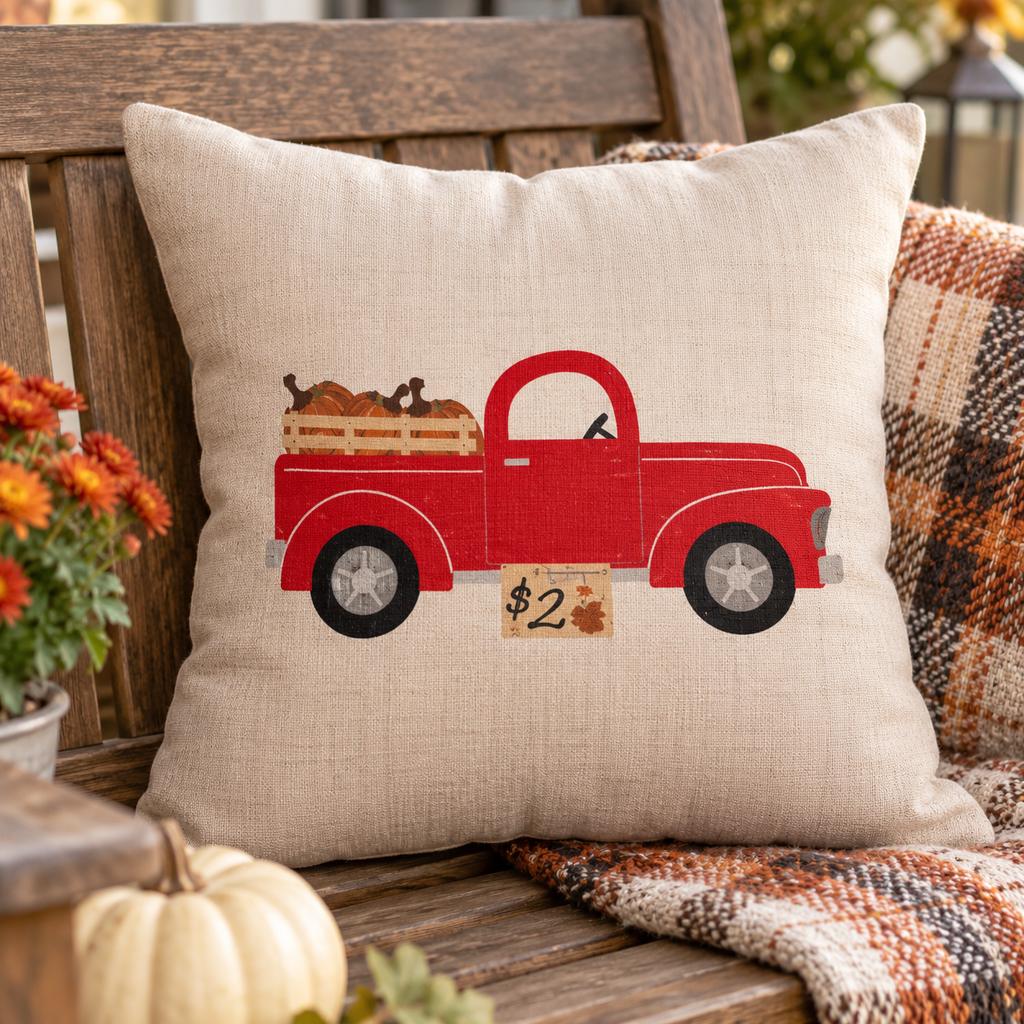 Pumpkin Truck Halloween Fall Pillow Cases