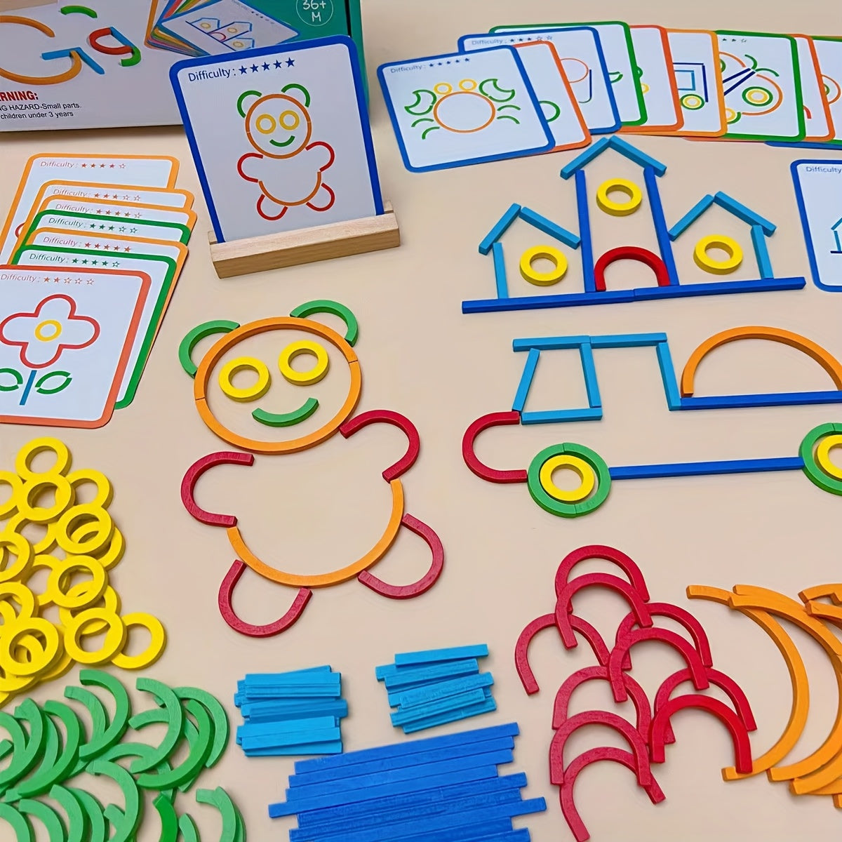 Creative Educational Building Sticks – Toddler Learning Toys for Fine Motor Skills, Color Recognition & Shape Creation
