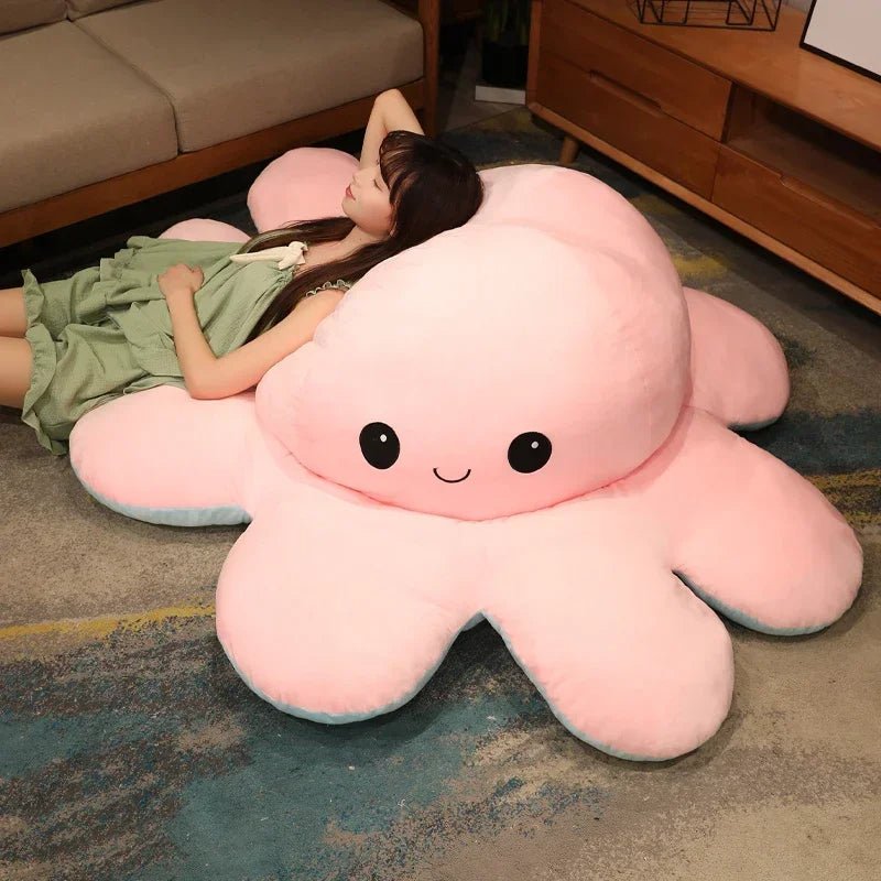 Giant Reversible Octopus Plush – Flip for a Mood Change, Perfect for Kids