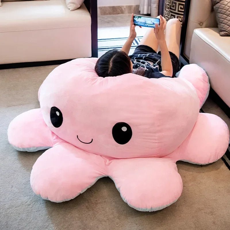 Giant Reversible Octopus Plush – Flip for a Mood Change, Perfect for Kids