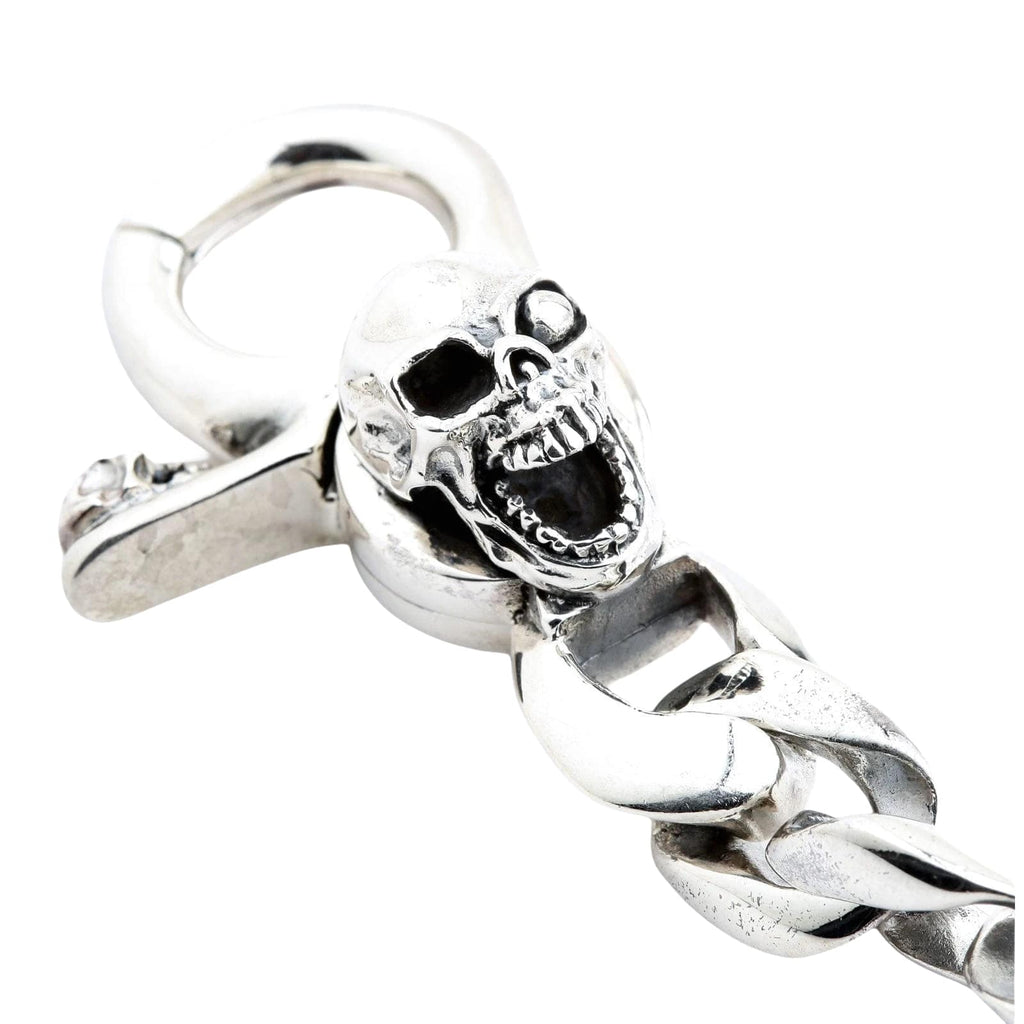 Pop-Eye Skull Grip Sterling Silver Keychain — 53g Solid .925