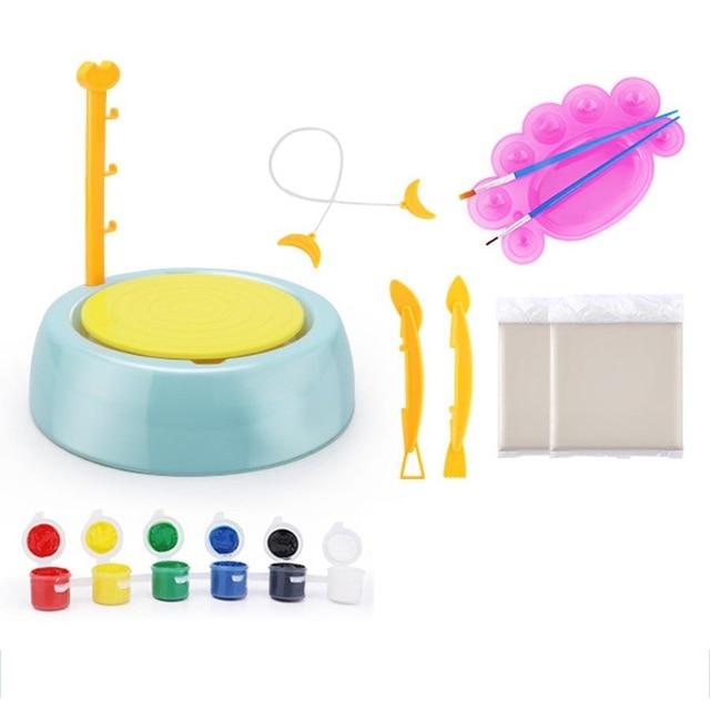 Kids Pottery Wheel Studio Kit - Complete Pottery Set for Kids with Modeling Clay, Sculpting Tools, and Painting Kit
