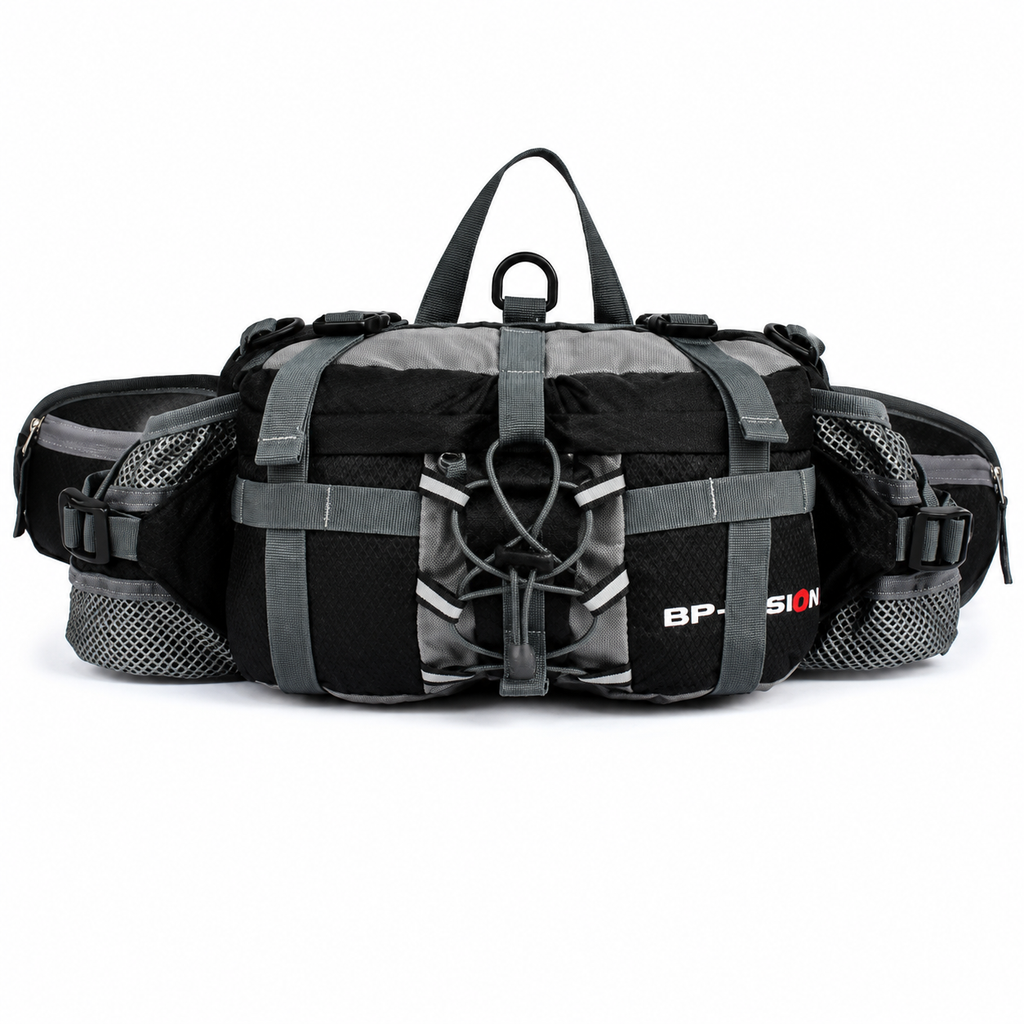 Hiking Waist Pack with Water Bottle Holders, Multi-Pocket Outdoor Waist Bag
