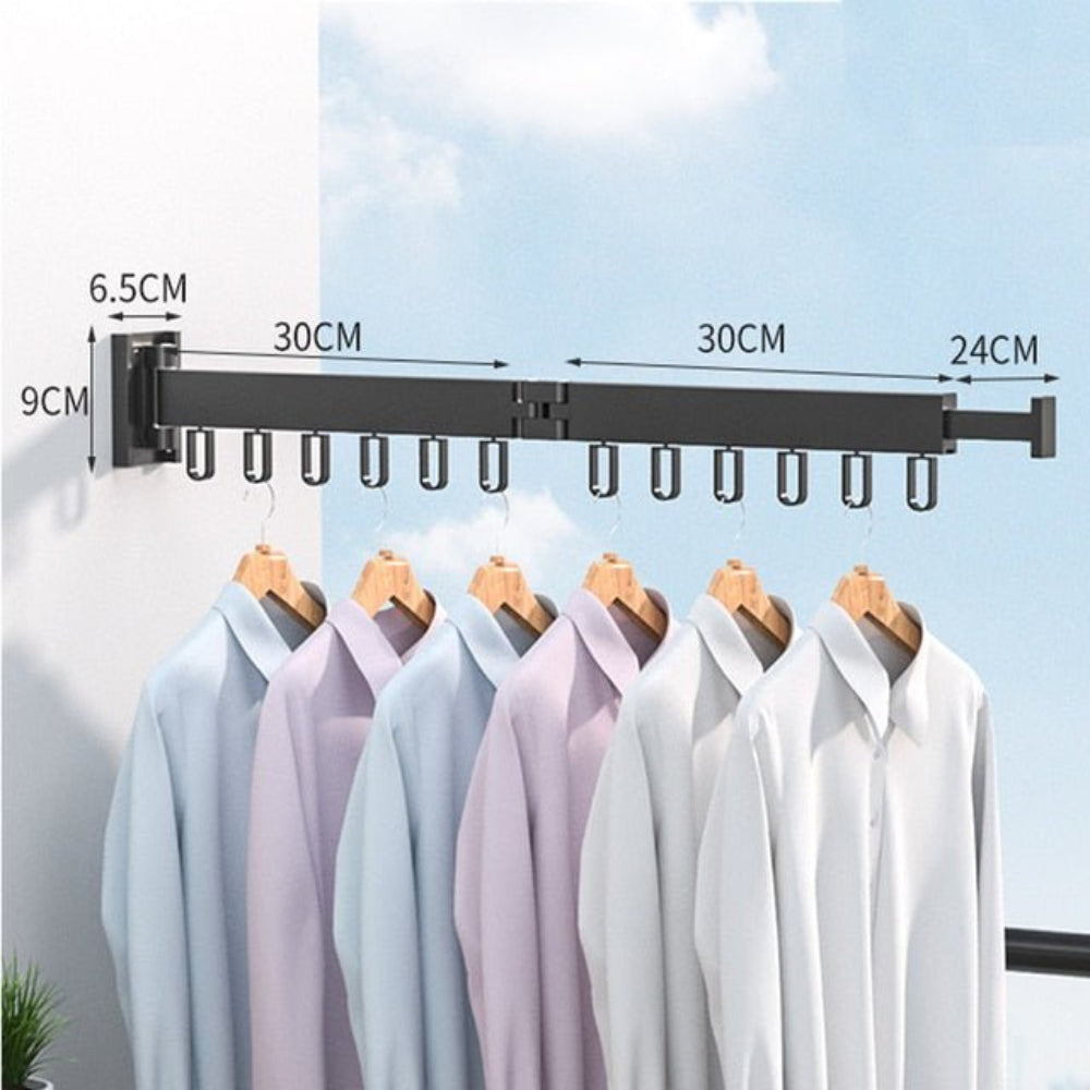 Retractable Wall-Mounted Clothes Dryer – Foldable Laundry Rack for Space-Saving Drying
