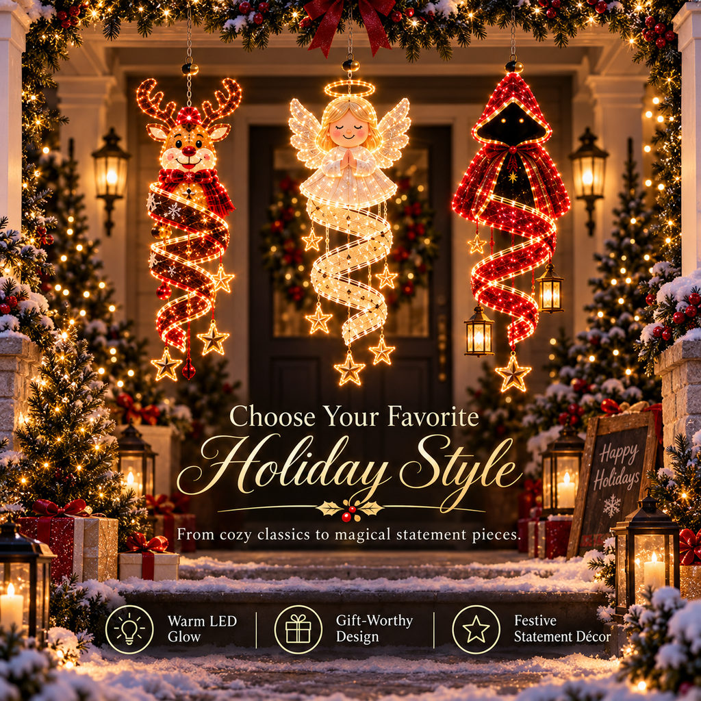 Christmas Magic Spiral Hanging LED Light Collection
