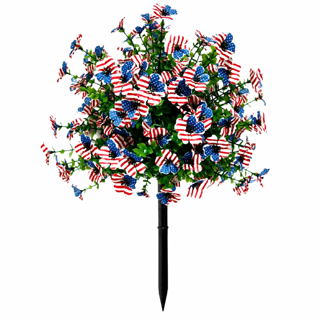 22 Inch Artificial Flower Stake with Multicolor Blooms for Garden, Yard & Lawn