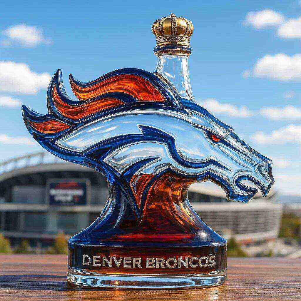 Denver Broncos whiskey bottle