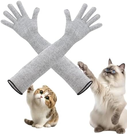 Pet Handling Gloves – 15.75" Long Anti-Scratch Cat Grooming Gloves
