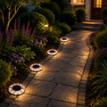 Solar Pathway Lights, Mosaic LED Outdoor Garden Lights for Walkways and Landscape