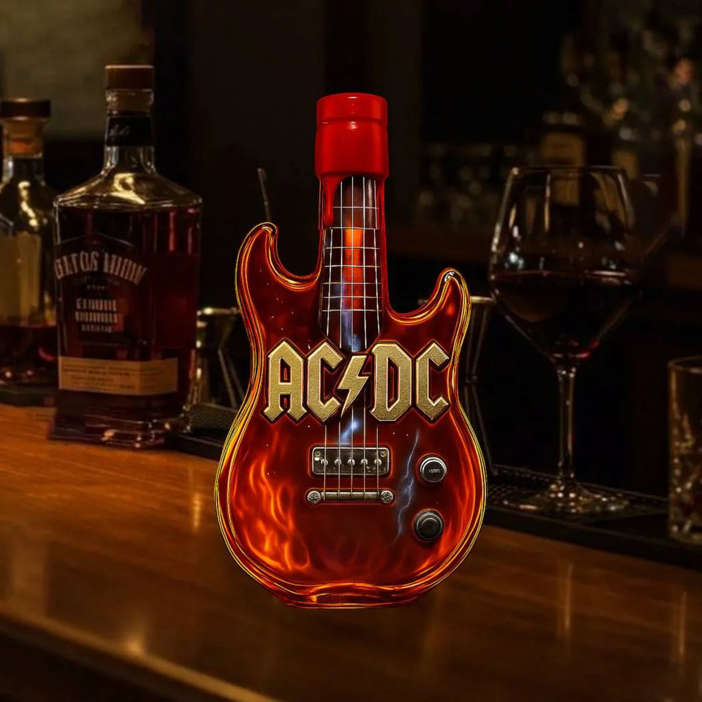 AC/DC Rock Guitar Whiskey Bottle