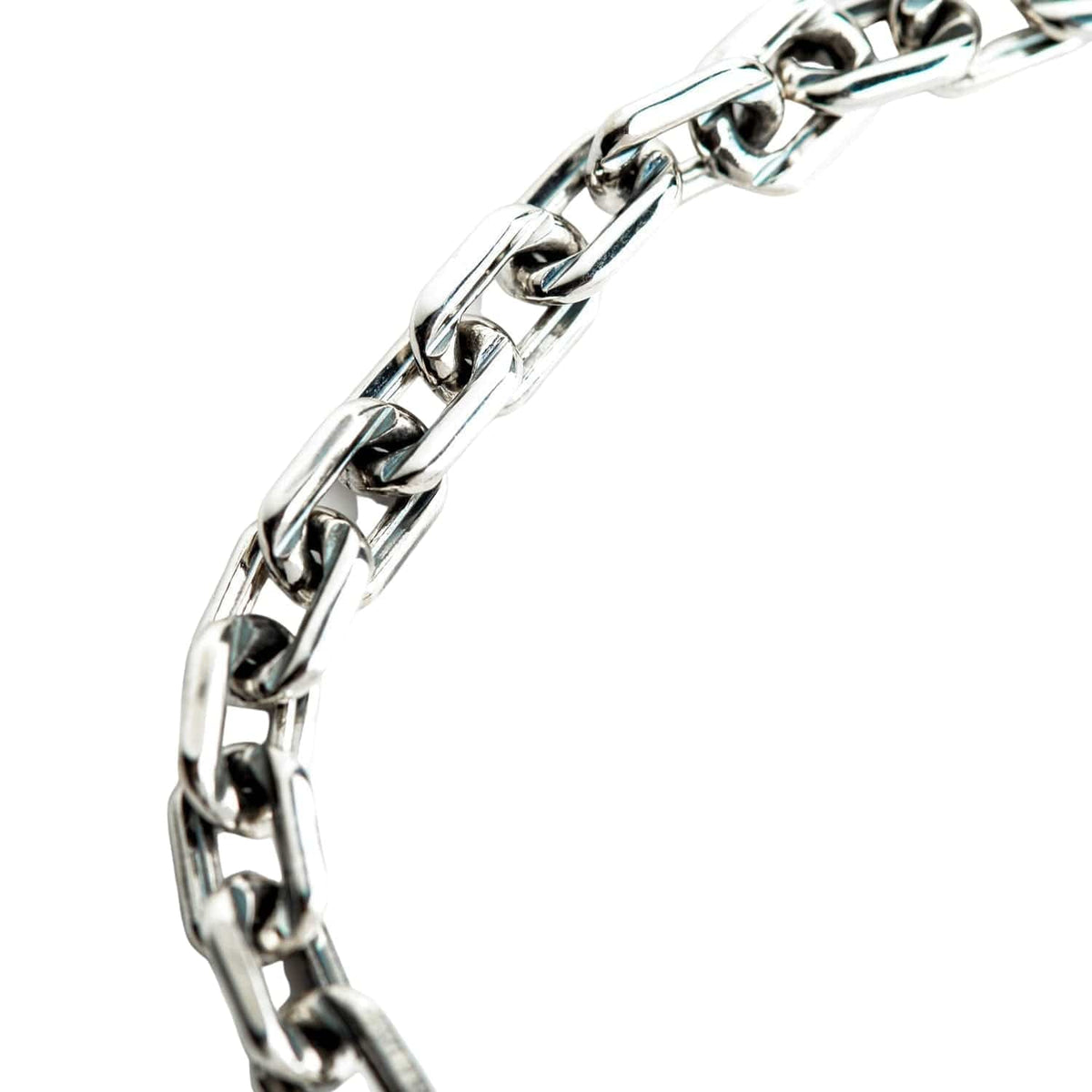 Skull T-Bar Curb Link Bracelet — .925 Sterling Silver 6mm Chain
