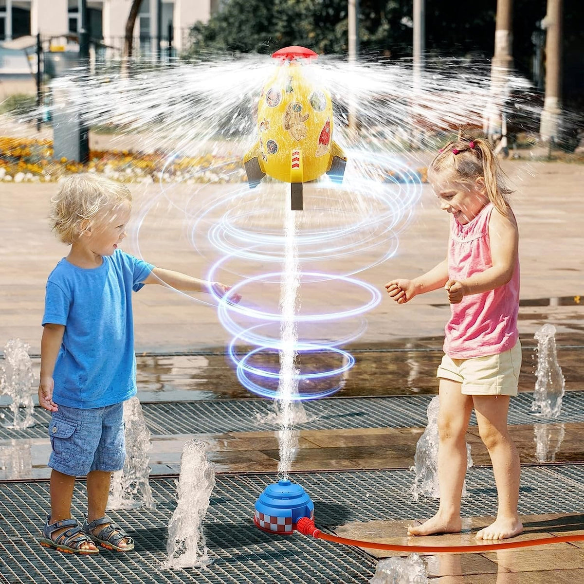 Rocket Sprinkler – Water Rocket Launcher, Water Pressure Lift Sprinkler Toy for Kids