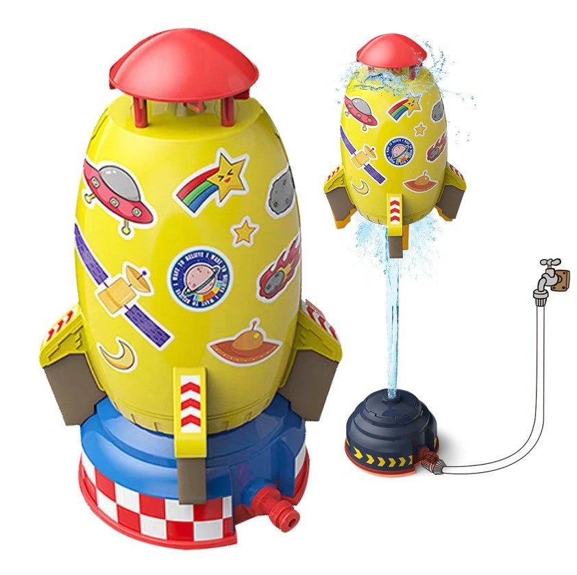 Rocket Sprinkler – Water Rocket Launcher, Water Pressure Lift Sprinkler Toy for Kids